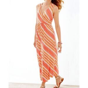 J. Jill Faux Wrap Maxi‎ Dress Women’s Large Bohemian Summer Vacation Mature